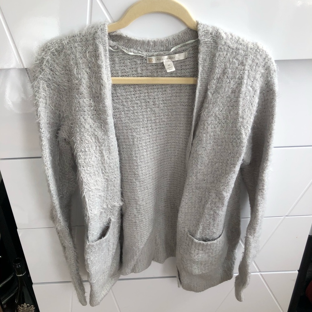 Lauren Conrad Fuzzy Sweater Light Gray Size XS